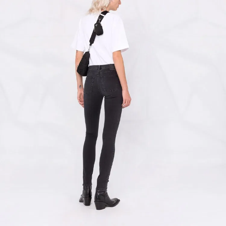 Женские джинсы с завышенной талией Climb Mid Rise Acne Studios, Black — фото 4