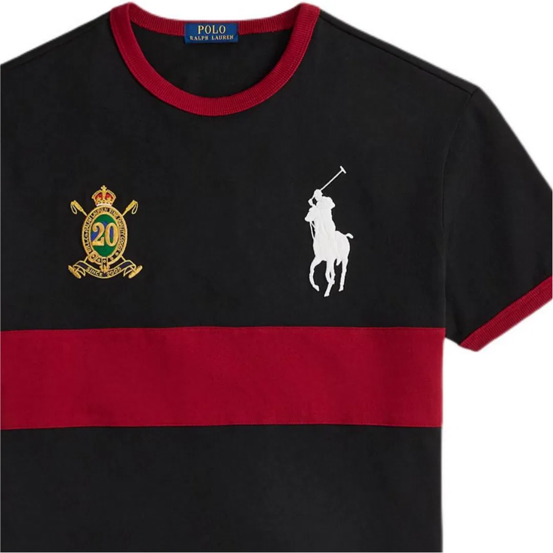 Мужская футболка хлопковая Polo Ralph Lauren, Black — фото 3
