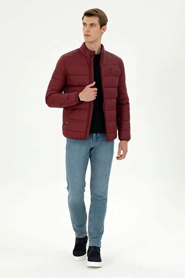 Мужской пуховик с длинным рукавом U.S. Polo Assn., Burgundy — фото 4