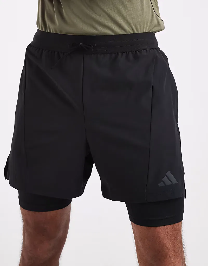 Универсальные шорты Adidas Performance D4T для тренировок 2 в 1, черный — фото 2