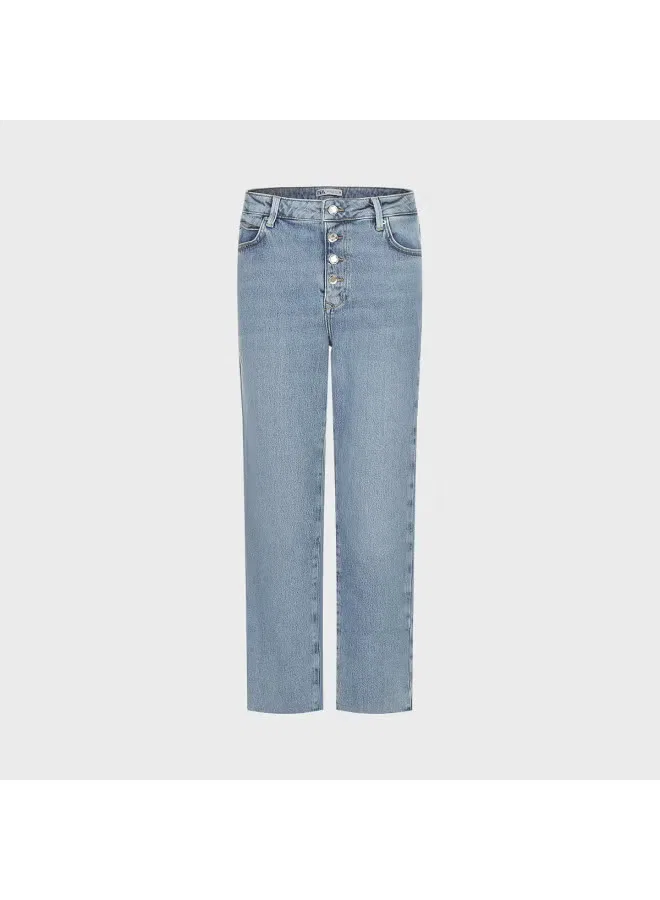 Джинсы классические хлопковые Zara, синий — фото 2