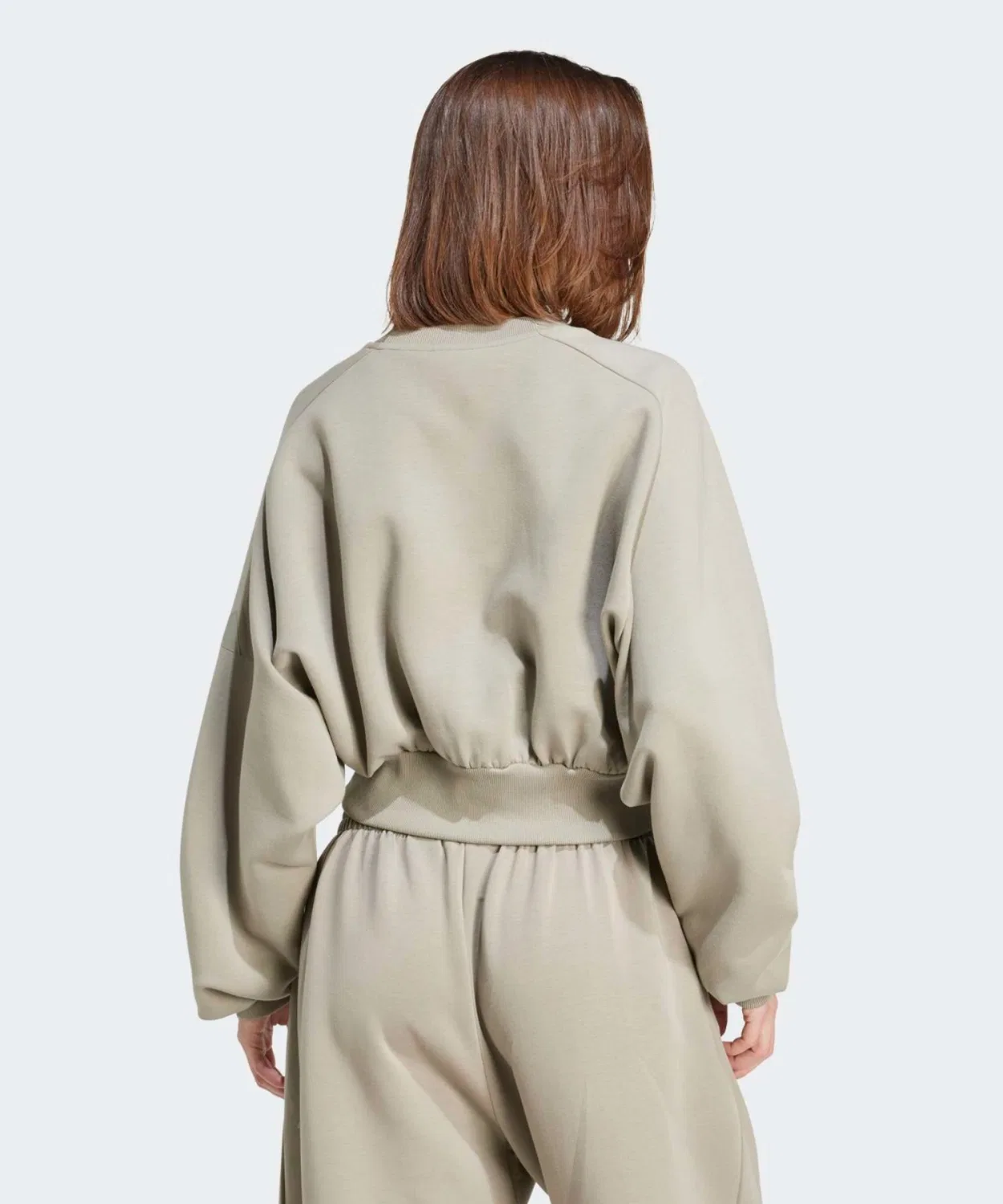Женский свитшот свободного кроя с длинным рукавомAdidas, Khaki — фото 2