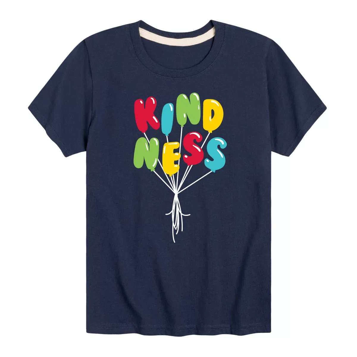 Детская футболка с принтом Kindness Balloons Instant Message, Navy