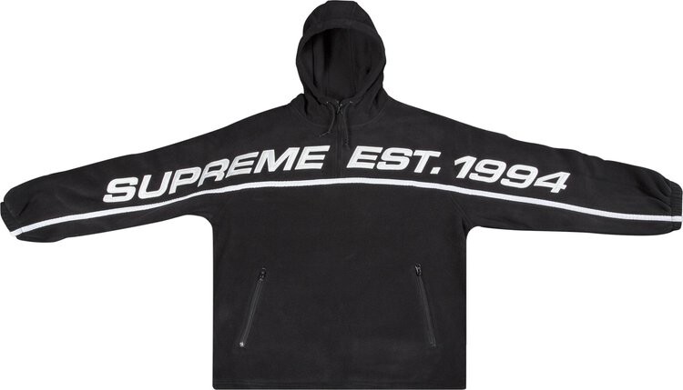 

Толстовка Supreme Polartec Half Zip Hooded Sweatshirt 'Black', черный