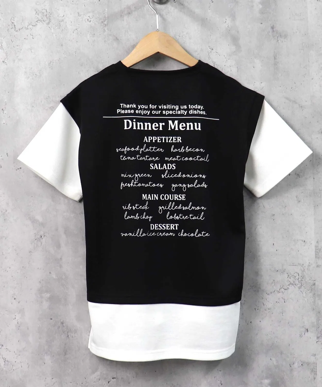 Детская туника oversize с имитацией многослойности и принтом THE CASUAL, Black