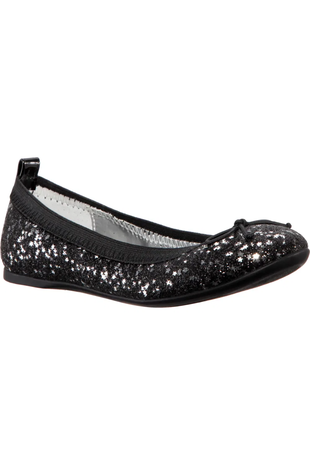 Балетки детские с эластичной резинкой Esther Nina, Black Star Baby Glitter