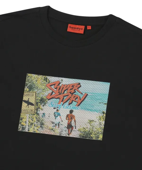 Футболка с принтом, ретро, Superdry, черный — фото 3