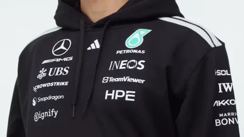 Мужское худи свободного кроя Mercedes - AMG Petronas Formula 1 Team Driver Hood Adidas Performance, черный — фото 2