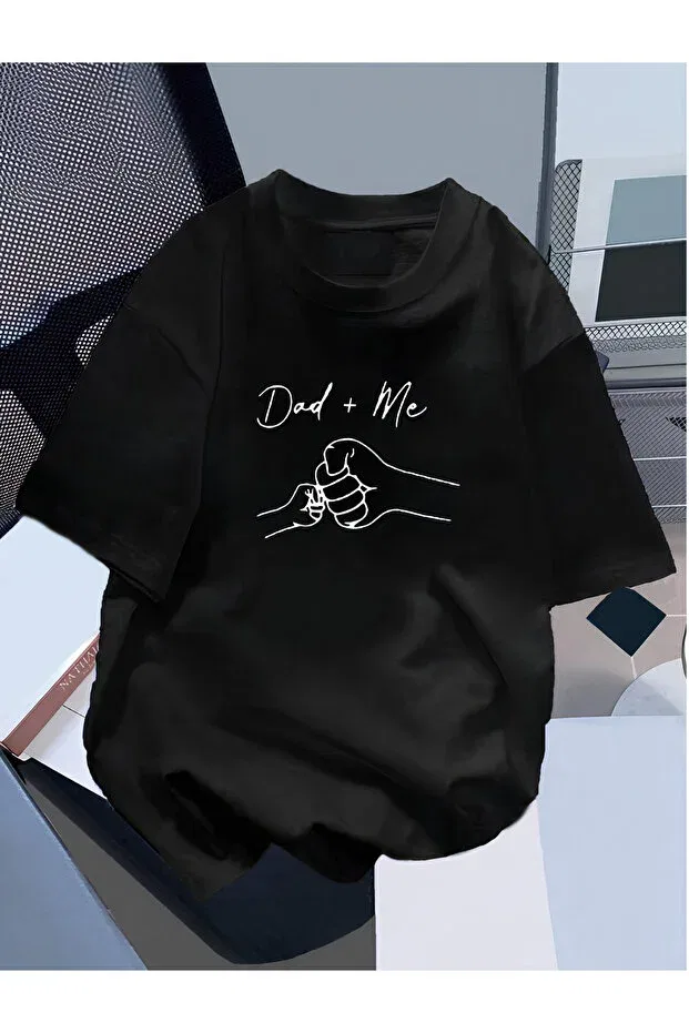 Детская футболка для мальчиков с принтом Dad+Me Beeton, Black — фото 2