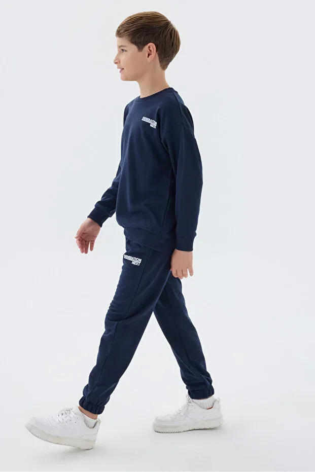 Детский спортивный костюм для мальчиков с принтом Rolypoly, Navy Blue — фото 2