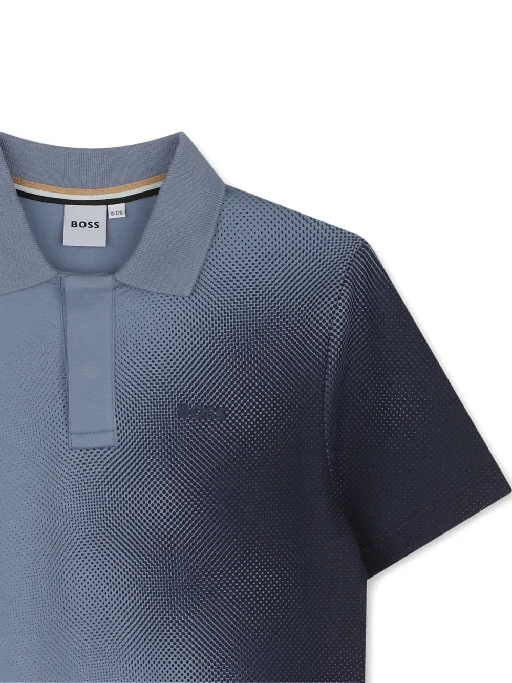 Рубашка поло с короткими рукавами и эффектом градиента Boss Kidswear, синий — фото 3