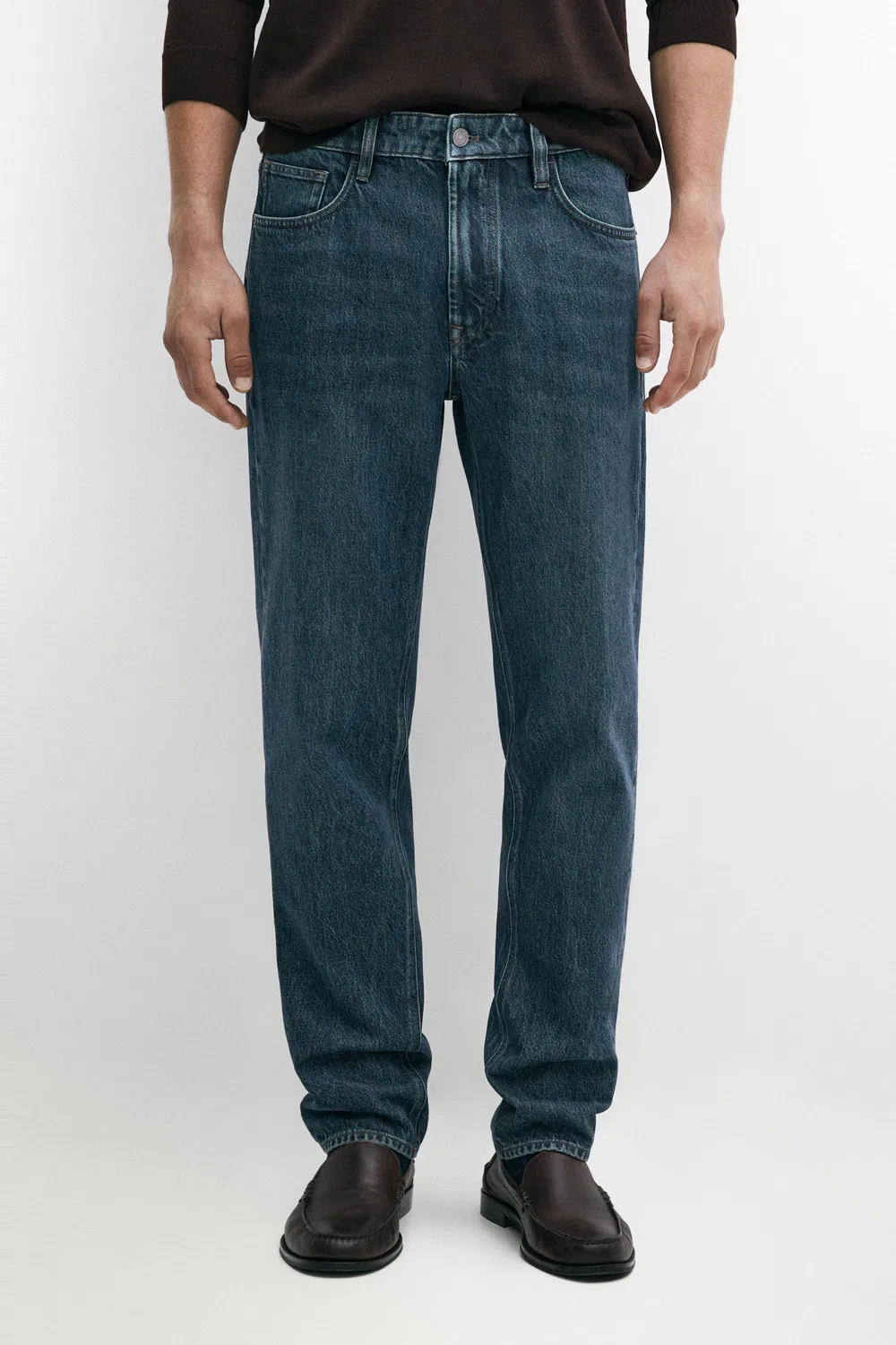 Джинсы Massimo Dutti Tapered Fit, индиго
