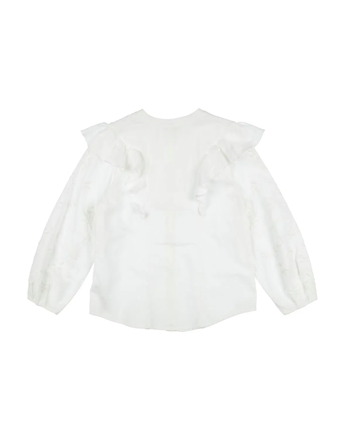 Детская рубашка для девочек с вышивкой Twill Chloé, айвори — фото 2