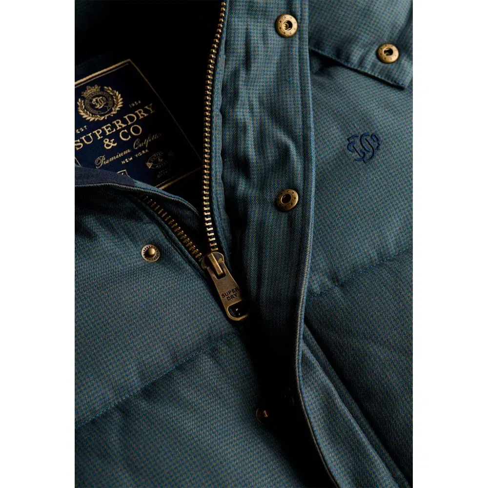 Мужской стеганый пуховик Premium Check Superdry, Blue — фото 4