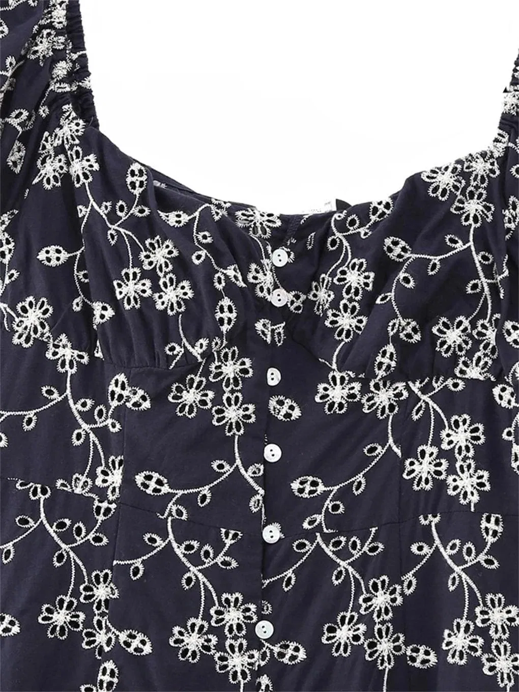 Женское платье миди A-силуэта с цветочным принтом, Navy Blue — фото 3