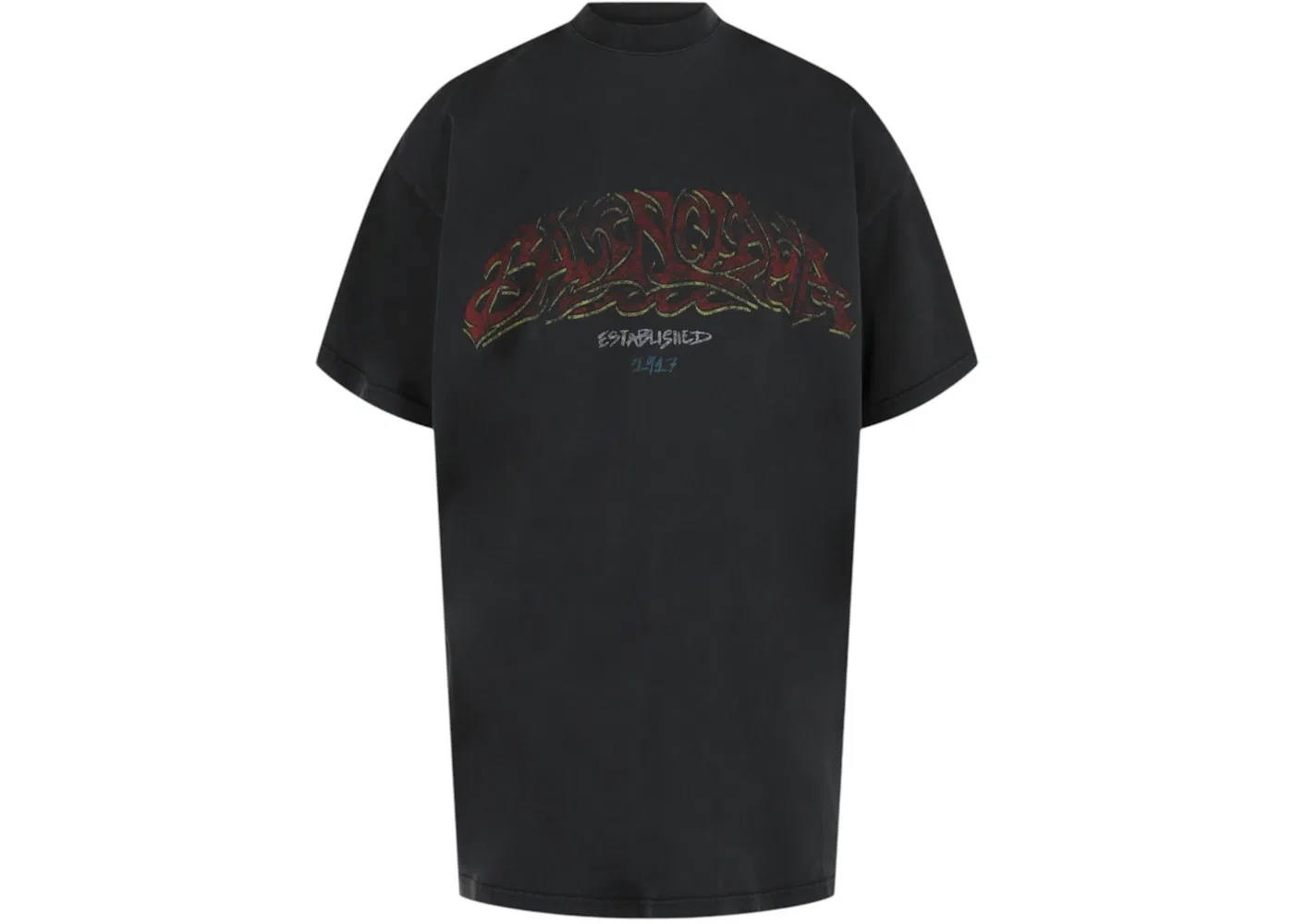Женская футболка оверсайз с принтом логотипа Offshore Balenciaga, цвет Faded/Black/Red