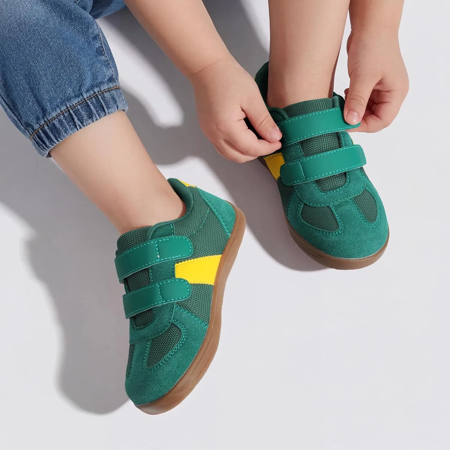 Детские кроссовки минималистичные с широким носком Fulkid, Green — фото 3