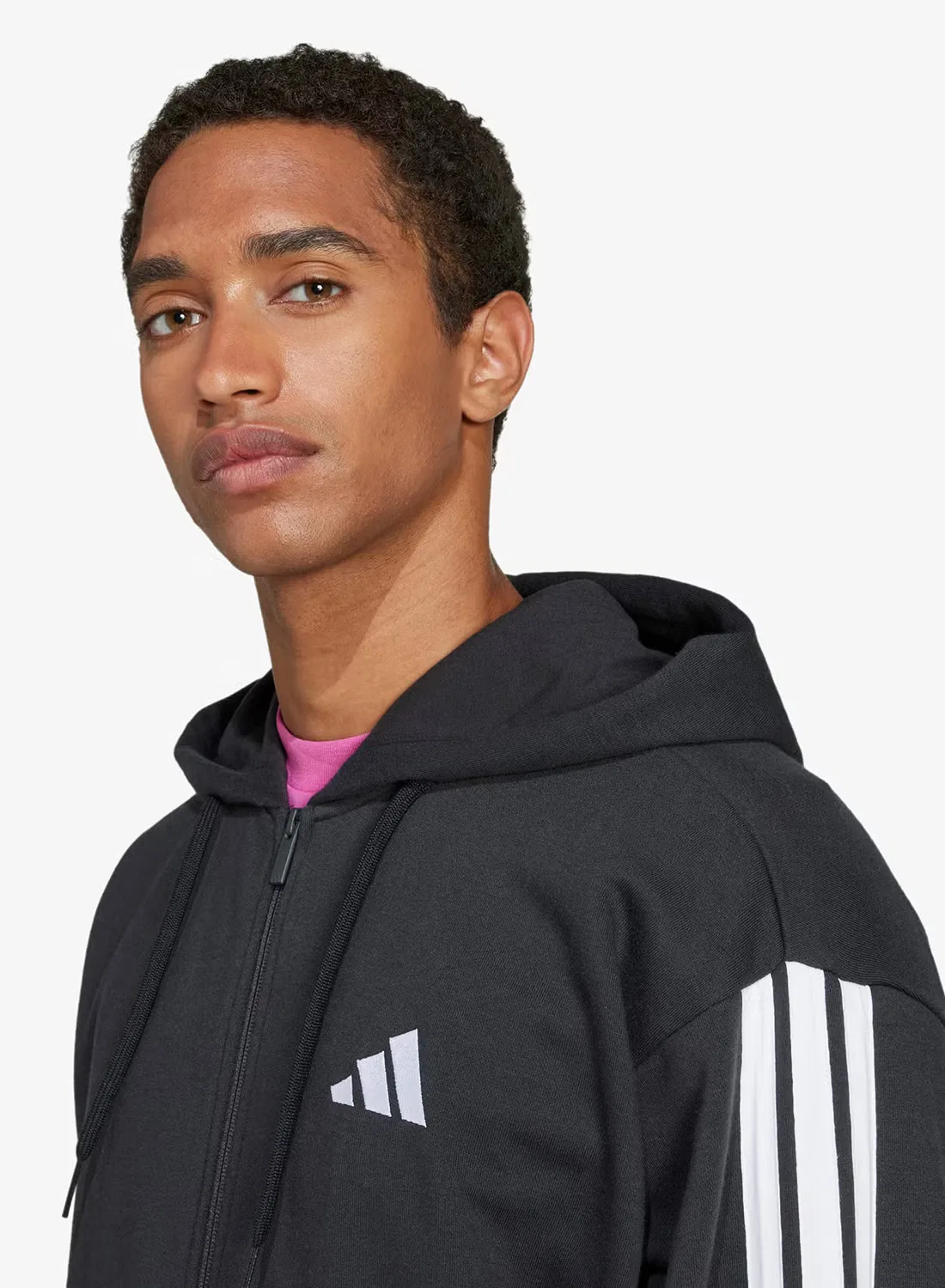 Худи с длинным рукавом 3-Stripes Adidas, черный — фото 3