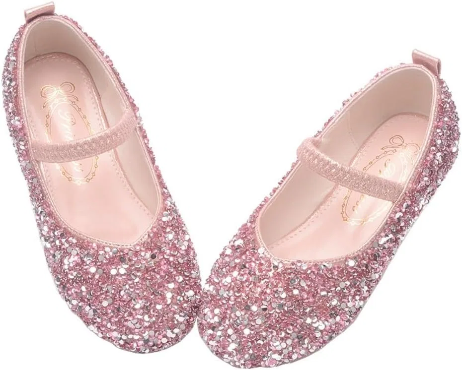 Детские балетки для девочек с блестками Mary Jane GOJERP, Pink