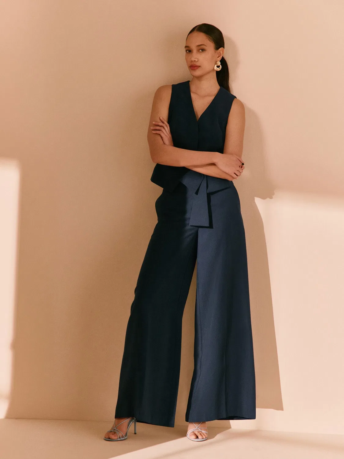 Брюки широкие Navy Blue Next, темно-синий