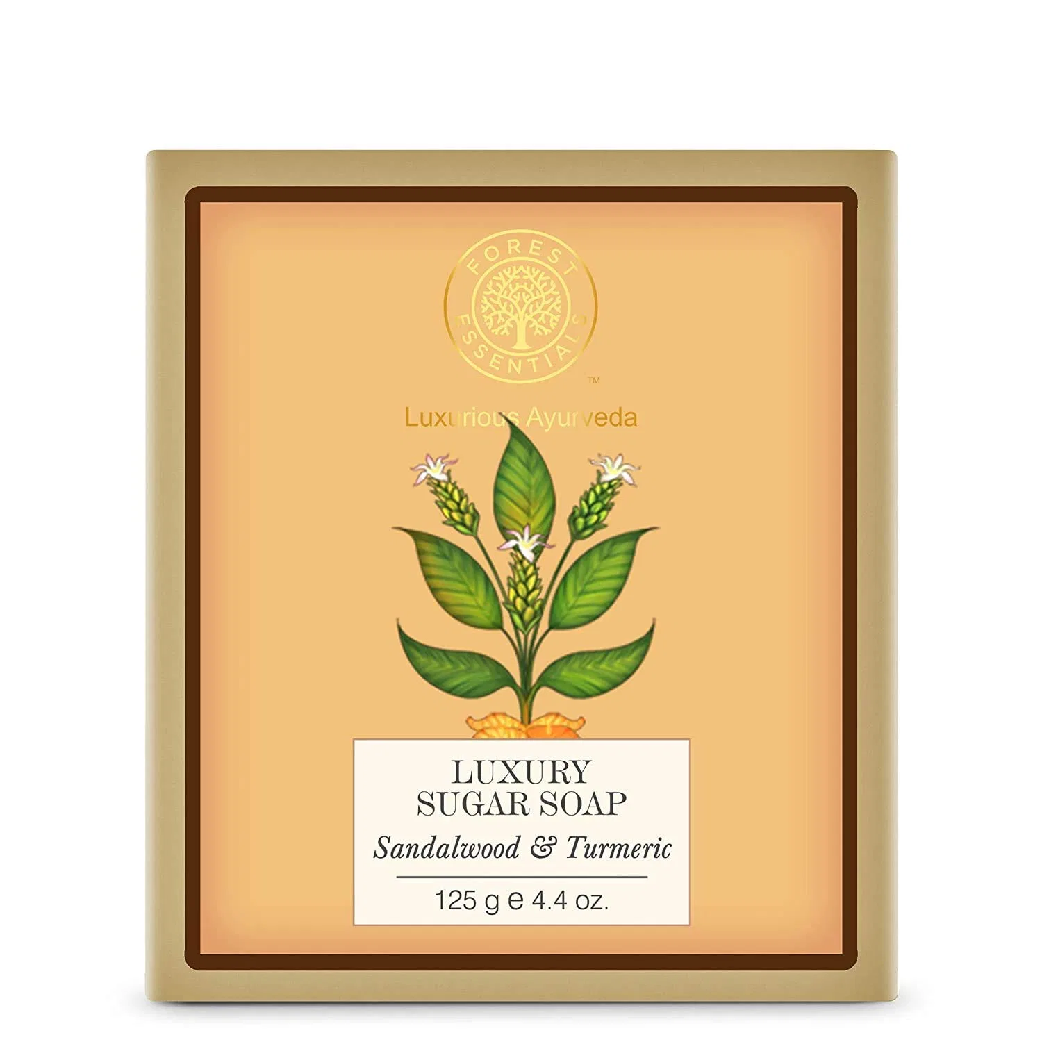 Твердое мыло Sandalwood and Turmeric, Forest Essentials, 125 г