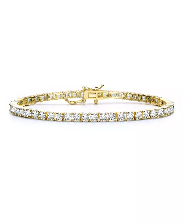 

Классический теннисный браслет из цветного кубического циркония 3 мм Rachel Glauber, gold