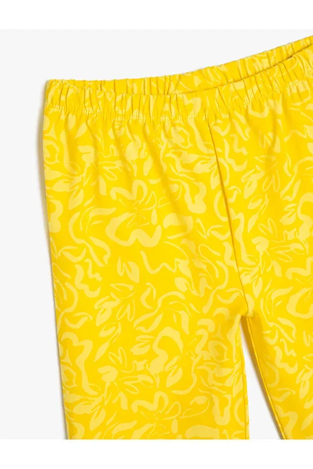 Детские леггинсы для девочек с принтом Koton, Yellow Patterned — фото 3