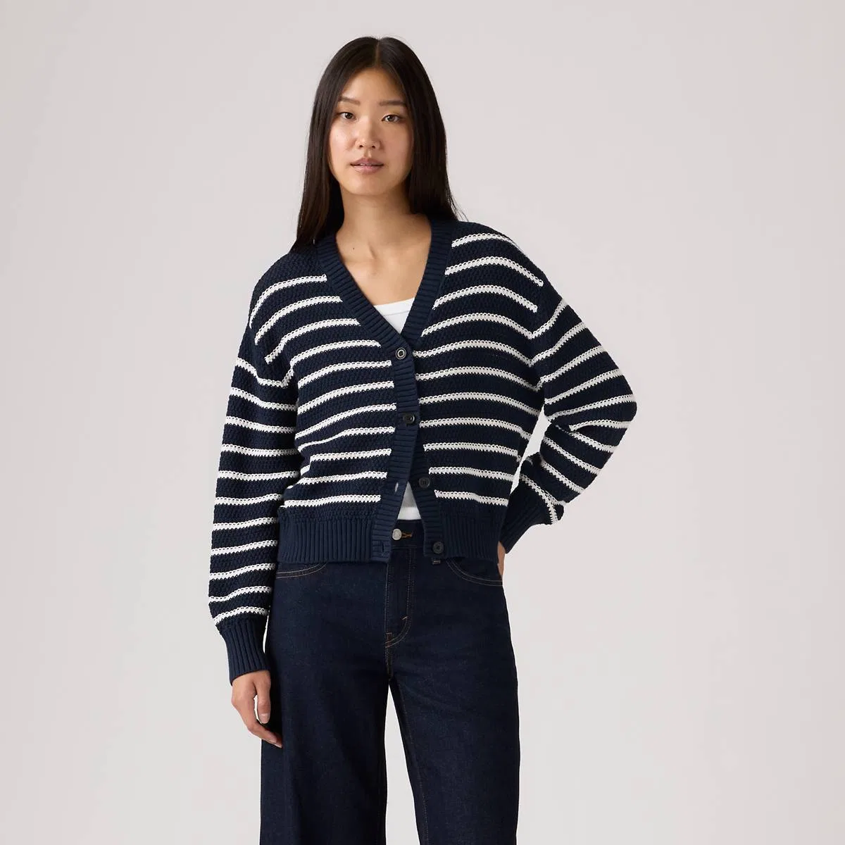 Кардиган «Снежинка» Levi's, Susanne Stripe Navy - Blue — фото 3