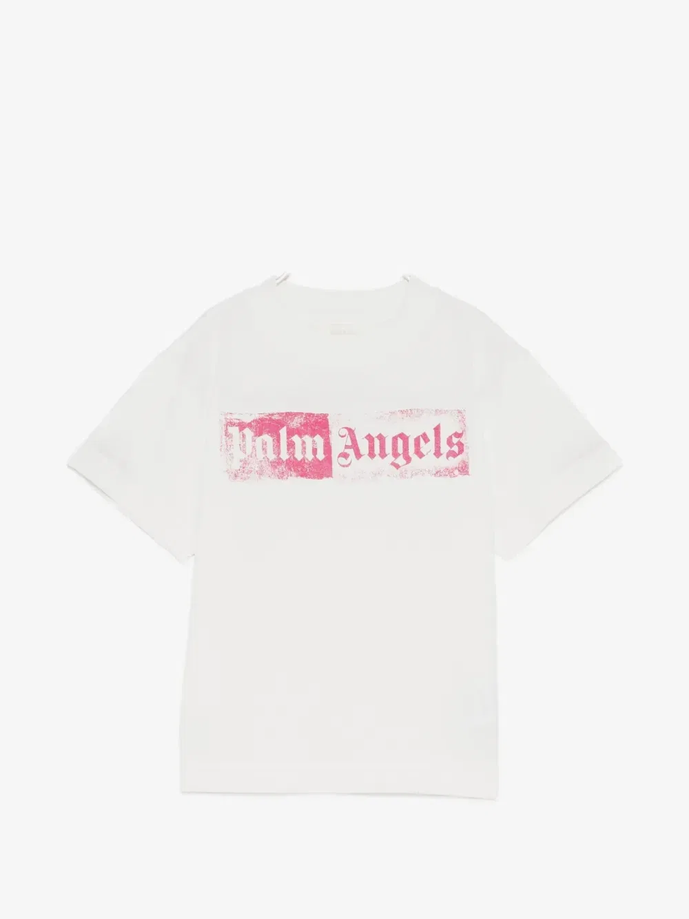 Футболка с логотипом с эффектом спрея Palm Angels Kids, белый