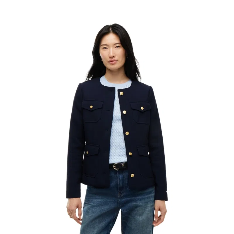 Женский деловой костюм с воротником-стойкой Navy Blue C1G Tommy Hilfiger, Navy Blue C1G