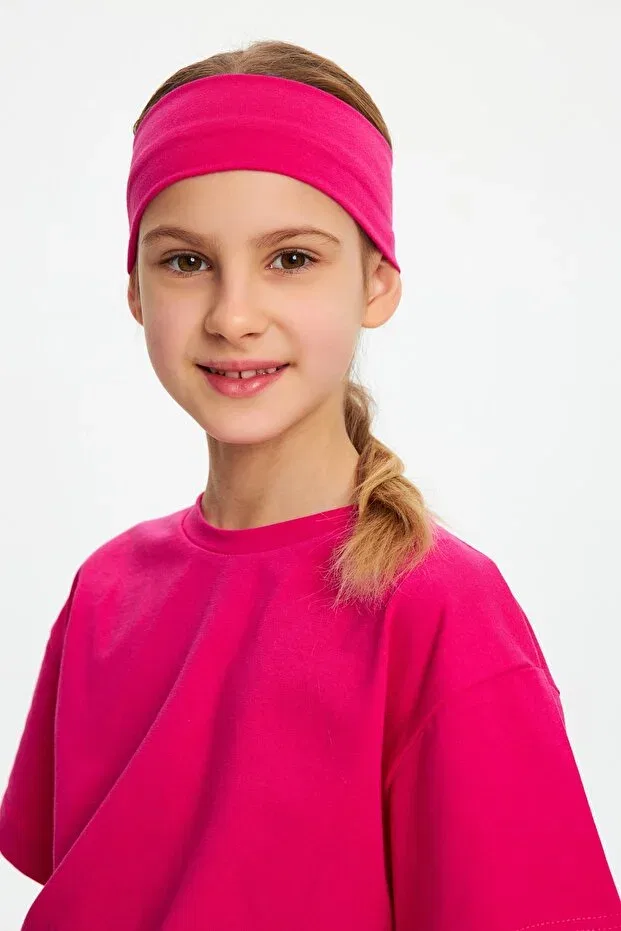 Детский комплект футболок из хлопка с косынкой Sportswear Babygiz, Fuchsia-Fuchsia