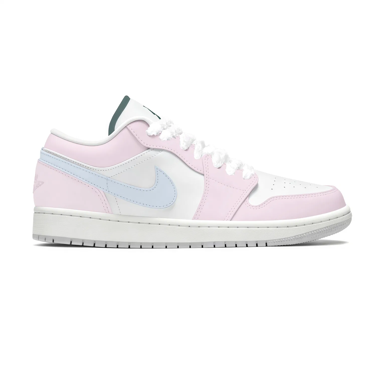 Детские кроссовки для скейтбординга с низким верхом Air 1 Low SE Leather, Jordan, Pink Blue White — фото 3