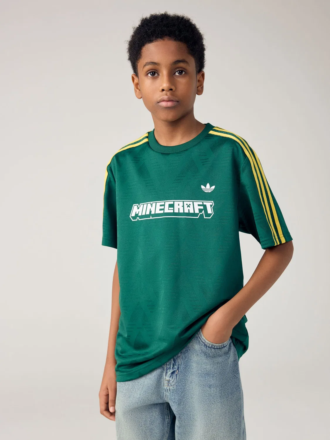 Футболка с жаккардовым узором, свободная, adidas Originals, зеленый