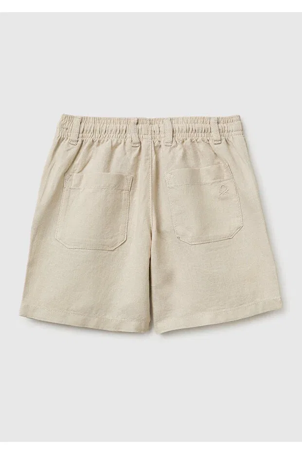 Детские шорты для мальчиков хлопковые United Colors Of Benetton, Beige — фото 2