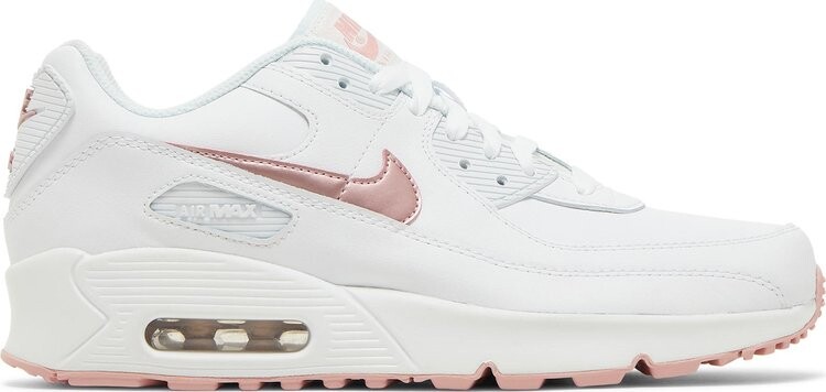 

Кроссовки Nike Air Max 90 Leather GS 'White Pink Glaze', белый