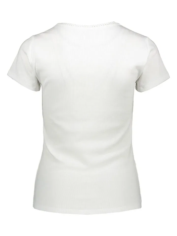 Женская прямая футболка с круглым вырезом GAP, White — фото 2