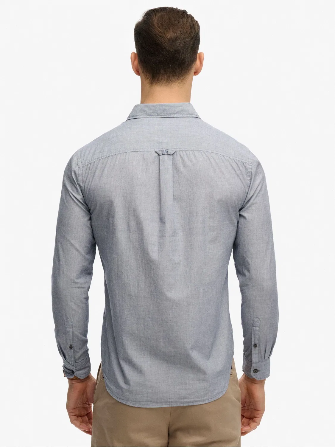 Рубашка Cut Away Poplin Long Sleeve Superdry, серый — фото 3