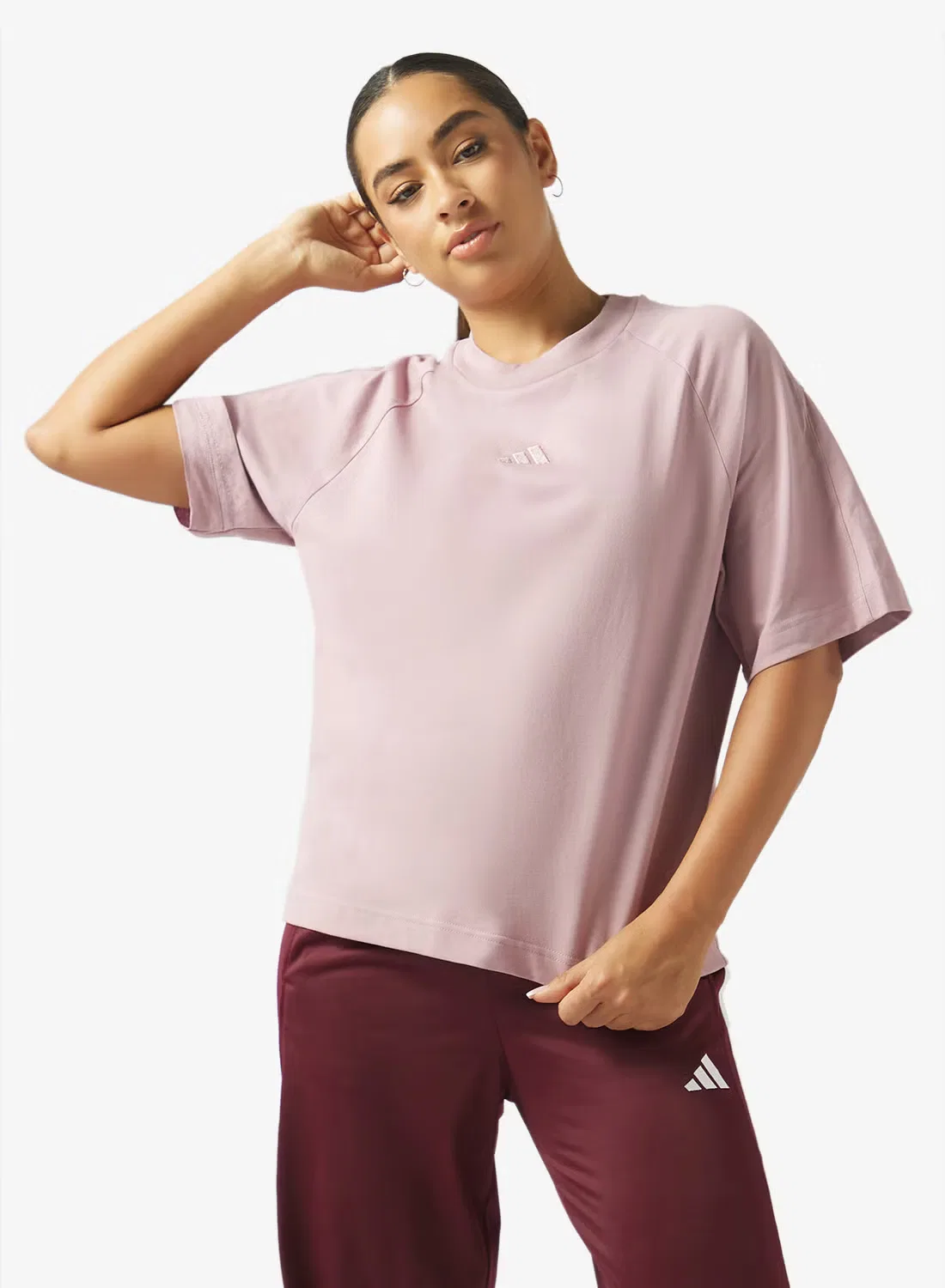 Футболка с принтом Small Logo Adidas, маджента