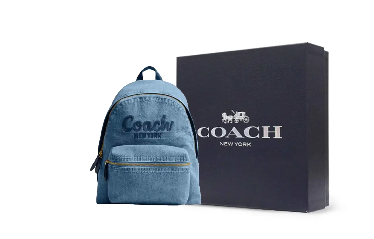 

COACH Тканевый рюкзак средний размер женский индиго