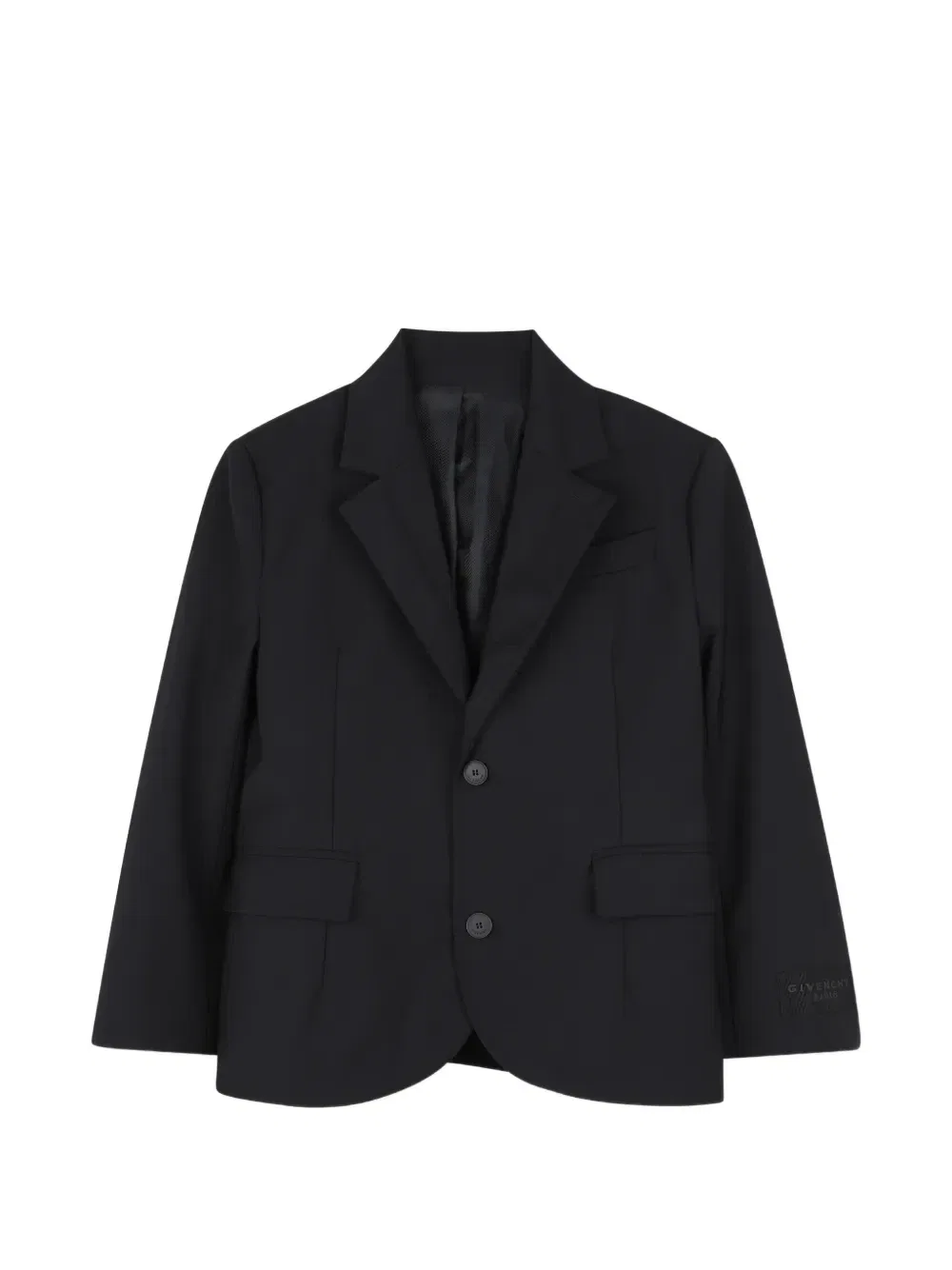 Однобортная куртка с логотипом-нашивкой Givenchy Kids, черный