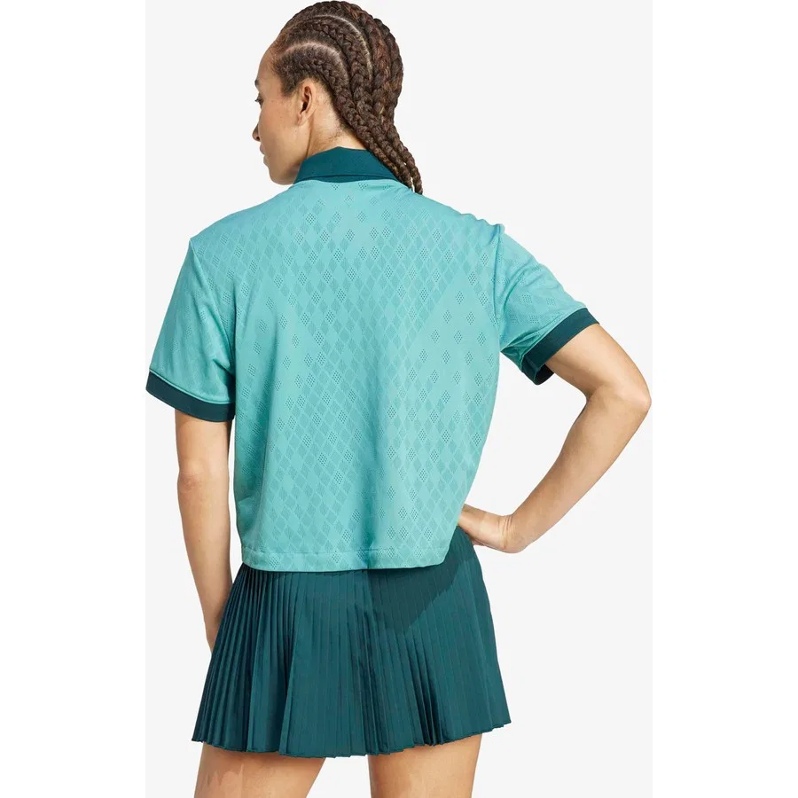 Спортивная футболка-поло с коротким рукавом POLO PRO adidas, Бирюзовый — фото 3