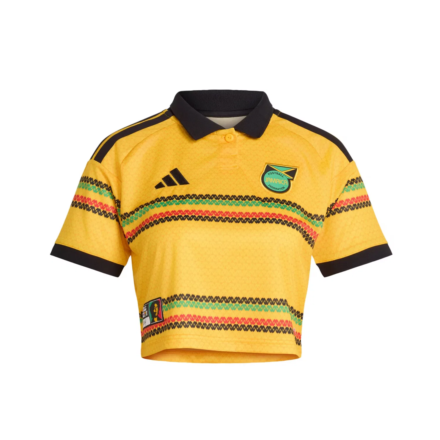 Футболка Adidas Performance Jamaika 26 x Bob Marley в желто-золотом цвете