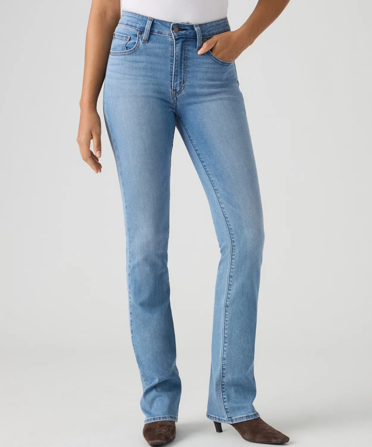 Женские джинсы с высокой посадкой, модель 725 Levi's, Light Indigo Blue