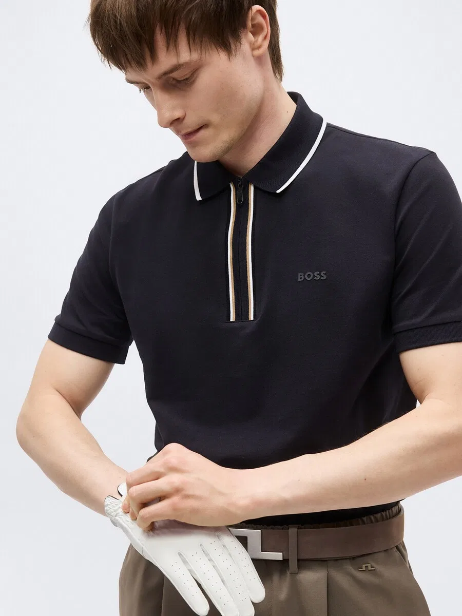 Спортивная футболка BOSS Performance Shirt 'Philix GOC' темно-синего цвета — фото 4