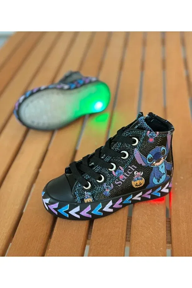 Детские повседневные туфли для девочек на шнуровке Surpie Shoes, Black