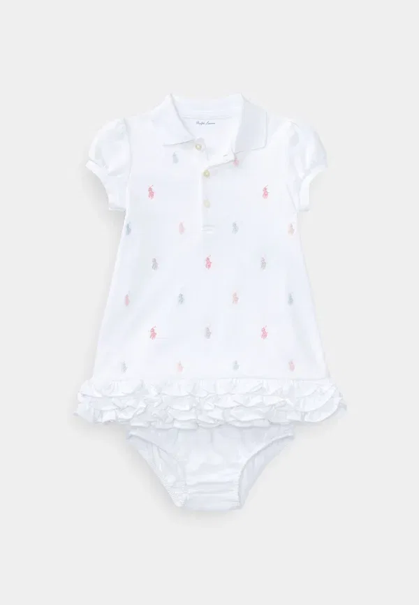 Комплект из поло с рюшами и ползунков Polo Ralph Lauren, белый
