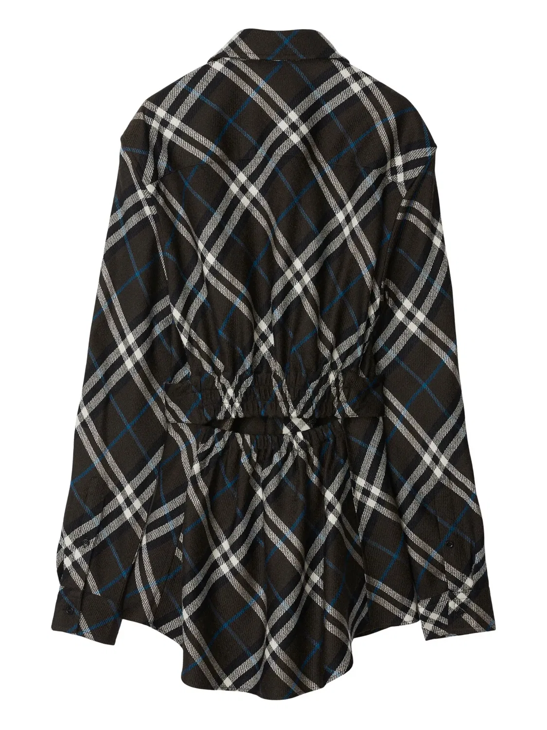 Рубашка с клетчатым узором и поясом Burberry, черный — фото 3