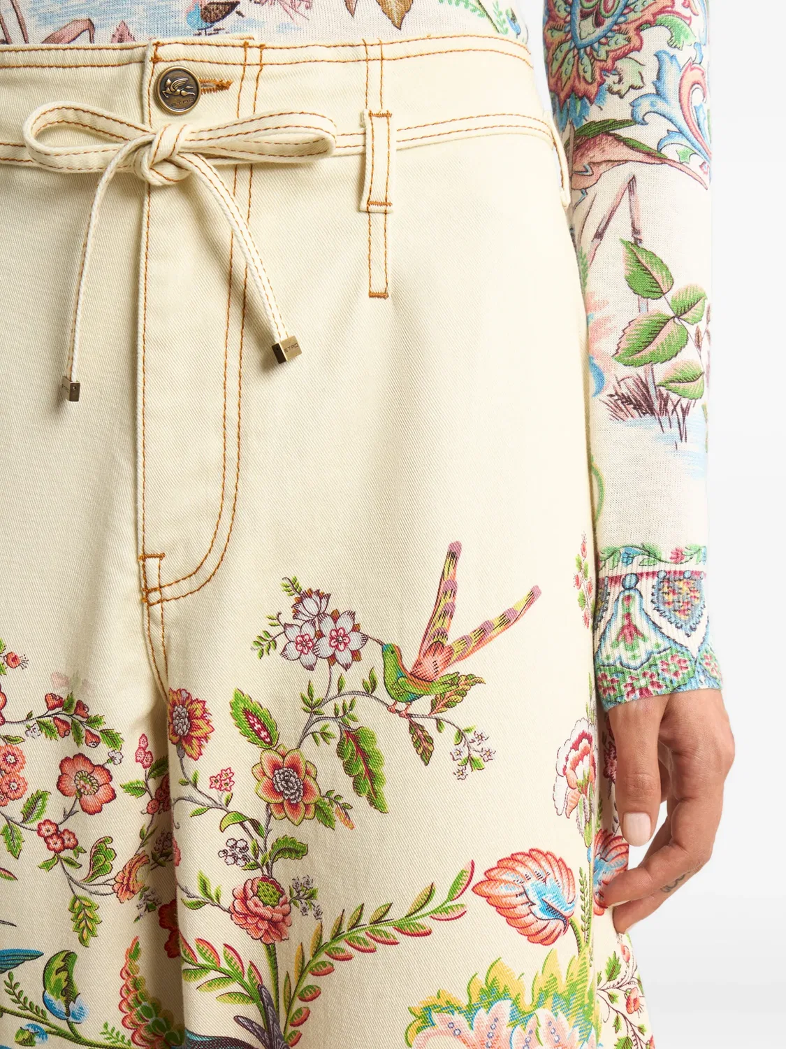 Джинсы с широкими штанинами ETRO, нейтральные — фото 2