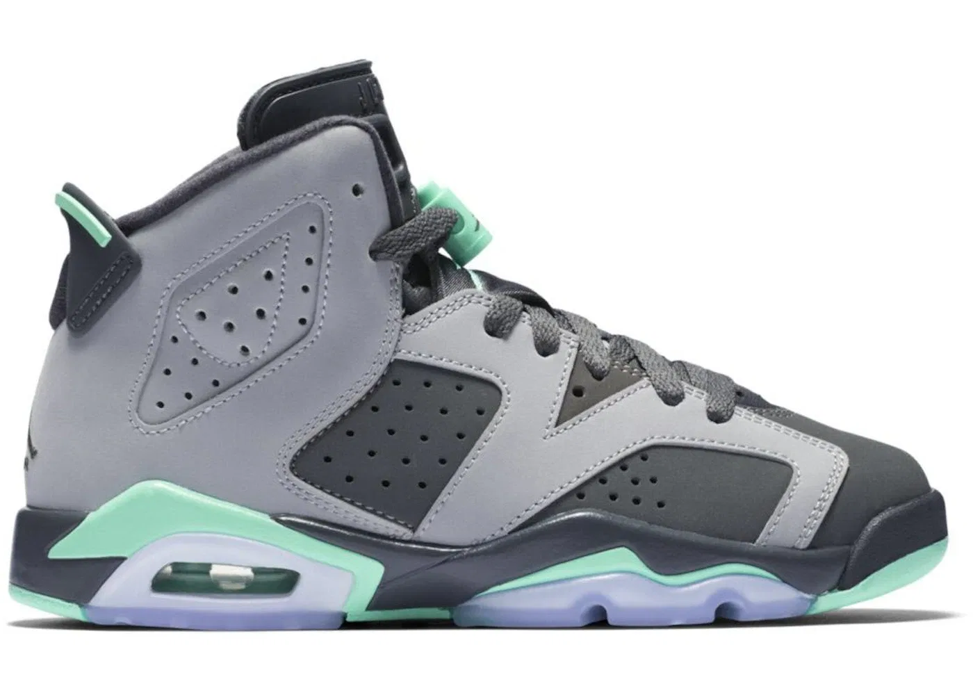 Детские кроссовки Lifestyle Jordan 6 Retro Jordan, Cement Grey/Green Glow-Dark Grey-Gorge Green