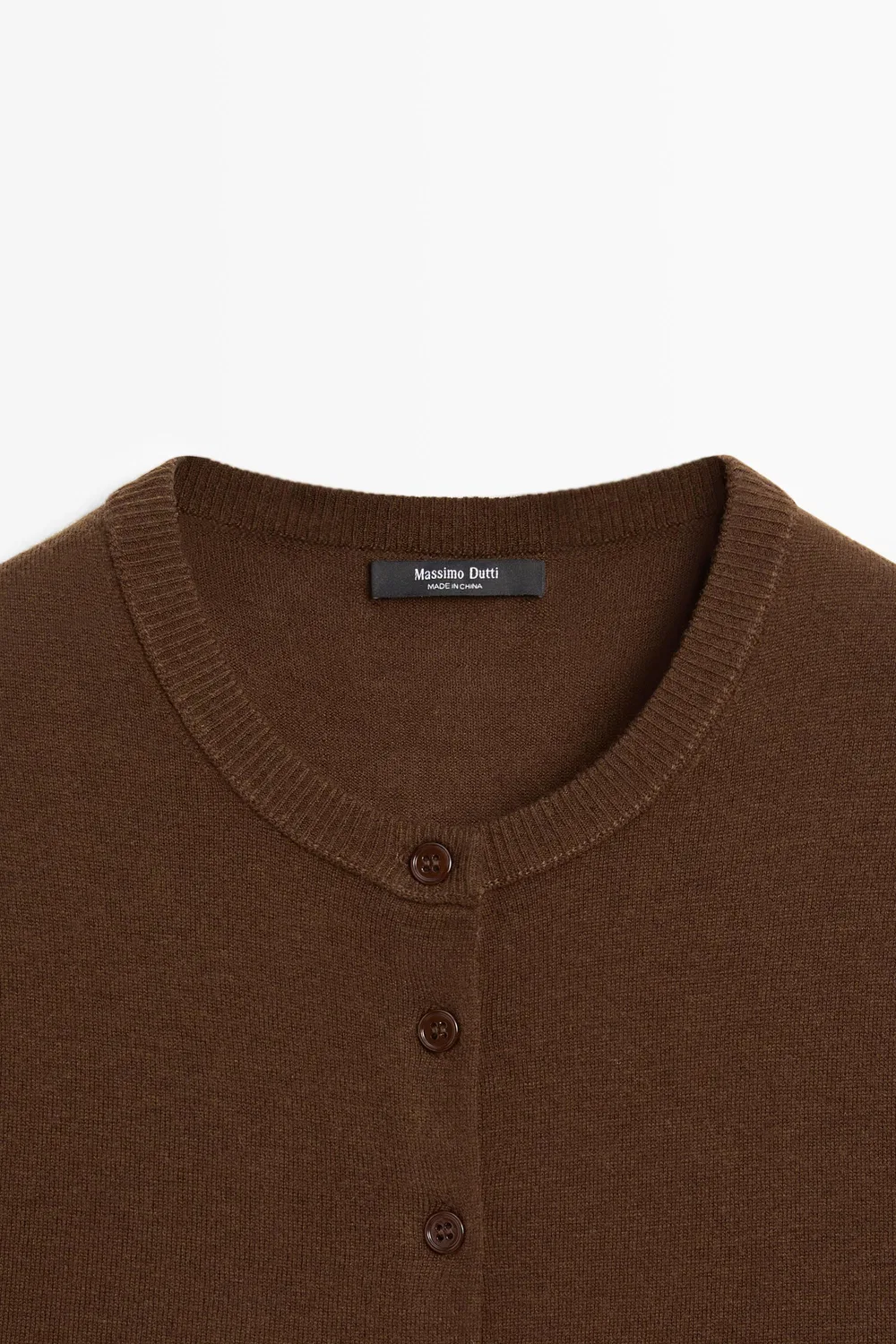 Кардиган Massimo Dutti Short Sleeve, коричневый — фото 4